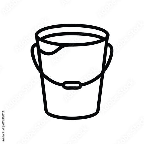 Downloadable outline bucket vector graphic for cleaning gardening and construction projects free to use
