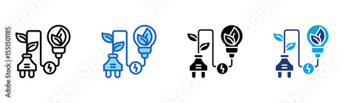 Bioenergy icon Multi Style Vector Illustration