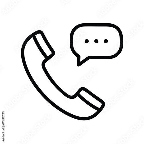 Phone call communication icon vector illustration for contact us and support line service design
