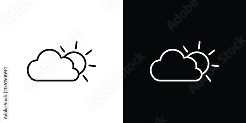 Partially cloudy icon vector, Symbol, logo illustrations
