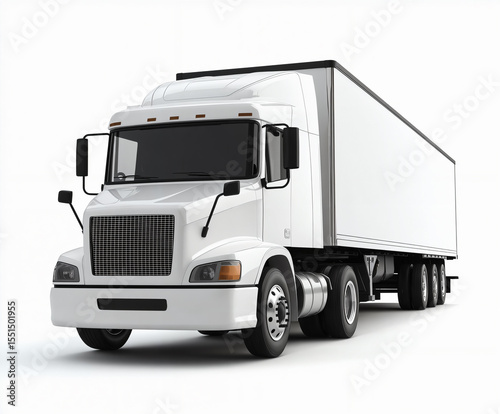 A flat-front logistics truck with seven wheels and modern grille