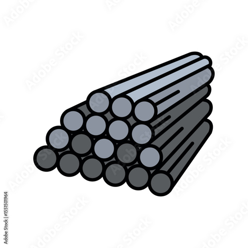 pipe color line icon for digital and print projects. Construction Elements.