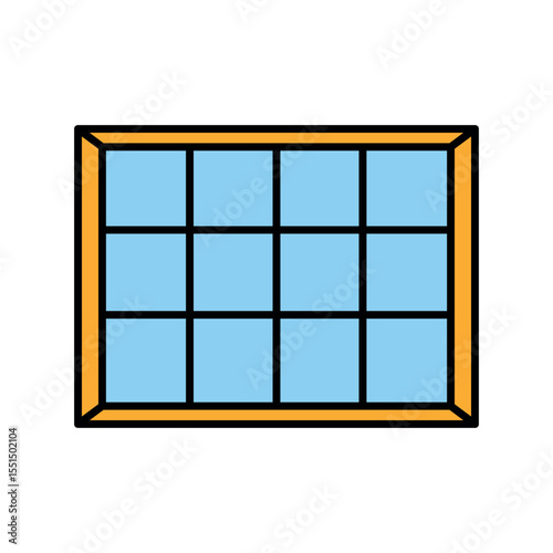 window frame color line icon for digital and print projects. Construction Elements.