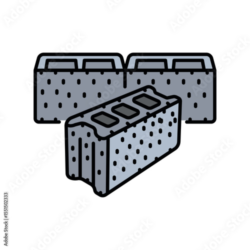 block color line icon for digital and print projects. Construction Elements.