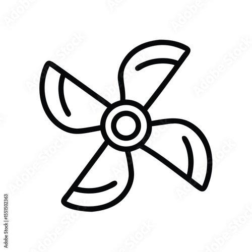 Fan blade propeller icon vector illustration for cooling ventilation and air conditioning systems design