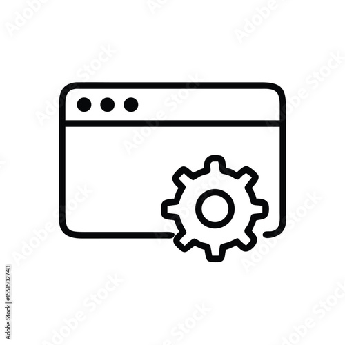 Website settings configuration icon vector illustration for web development and design project management