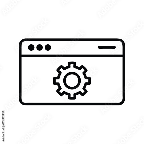 Browser settings configuration icon vector illustration for website and app development process and design
