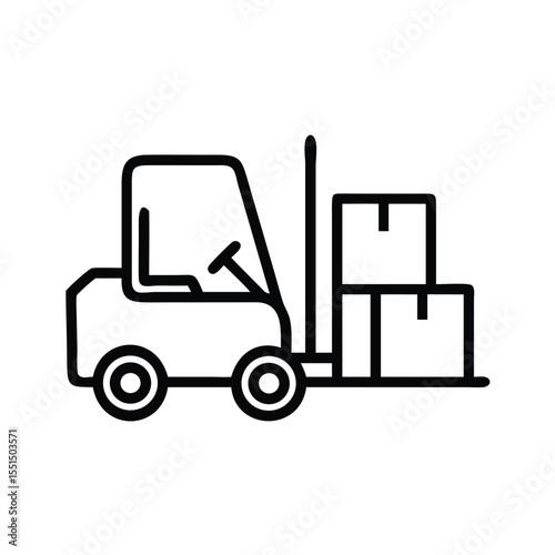 Forklift truck vector graphic for industrial material handling and warehouse equipment illustration design