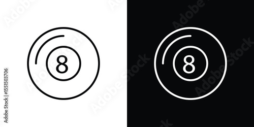 Pool 8 ball icon vector, Symbol, logo illustrations