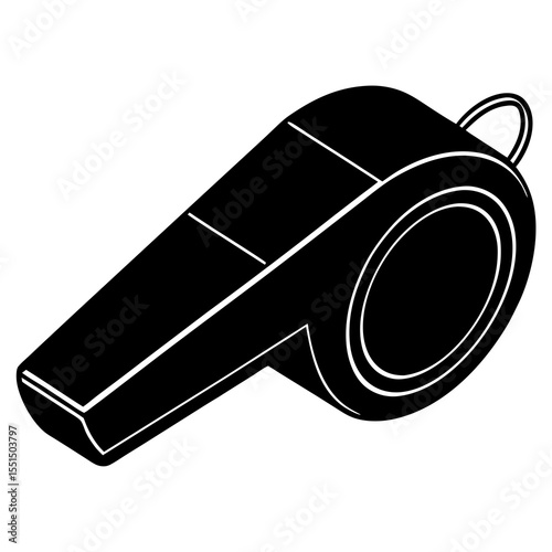 metal whistle isolated on white