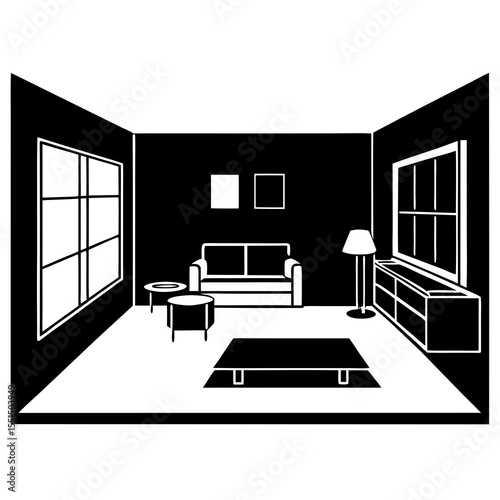 modern living room with a window