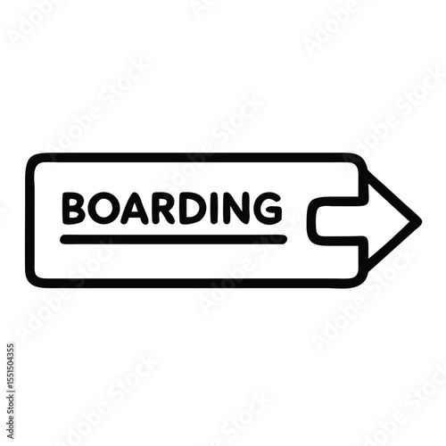 Boarding pass icon vector graphic for travel airport transportation and airline flight information design