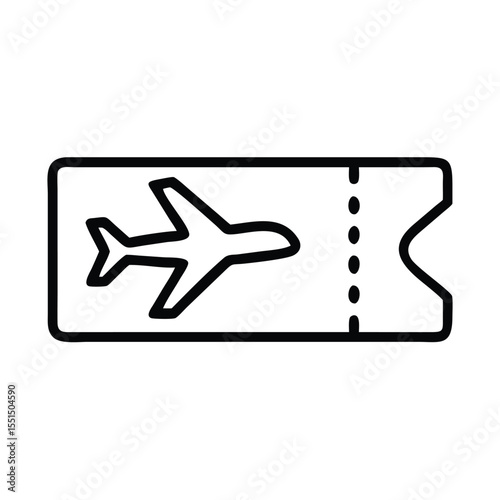 Airplane ticket vector icon design for travel booking flight pass boarding pass or airline ticket concept
