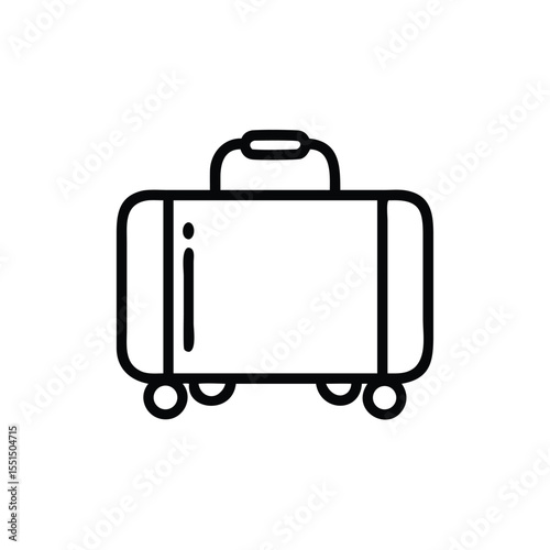 Suitcase travel baggage luggage icon vector illustration for vacation and trip planning and design resource