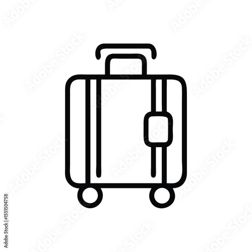 Rolling suitcase luggage travel bag vector icon for vacation trip and business travel illustration design