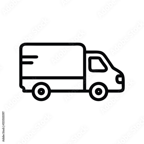 Delivery truck icon vector illustration for logistics transport and moving service company and business use