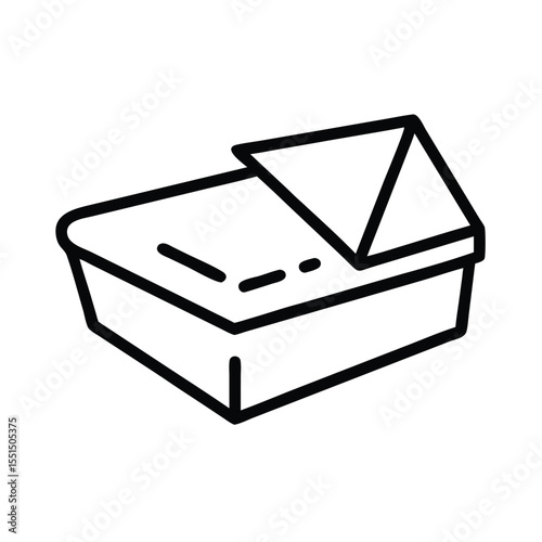 Takeout food container vector icon illustration for restaurant and food delivery services simple line art 100