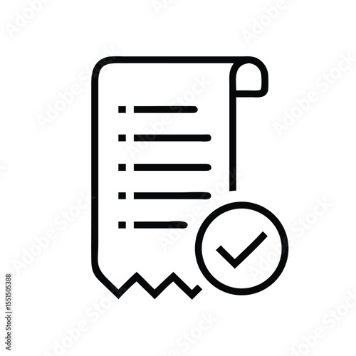 Approved document checklist with checkmark icon for task completion and verification process symbol vector