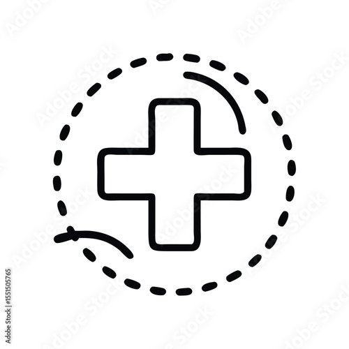 Medical cross healthcare symbol icon vector graphic design for hospital clinic and pharmacy services
