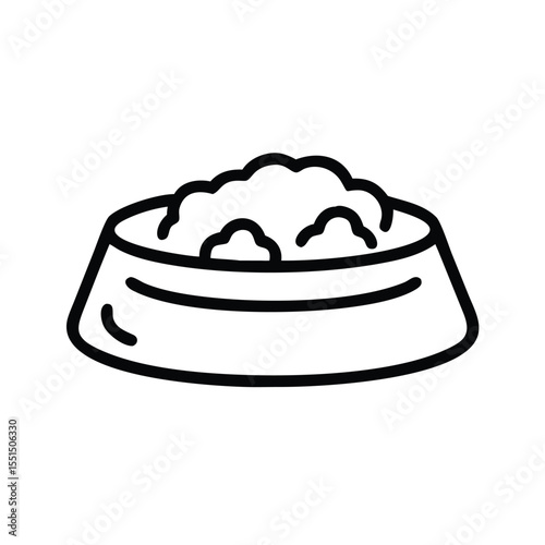 Dog food bowl vector illustration for pet food and animal care products and services advertising design