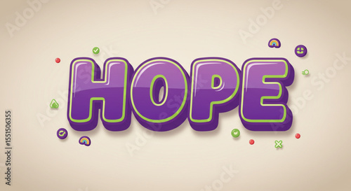 Vibrant 3D Hope Text Effect Colorful, Playful Typography Design