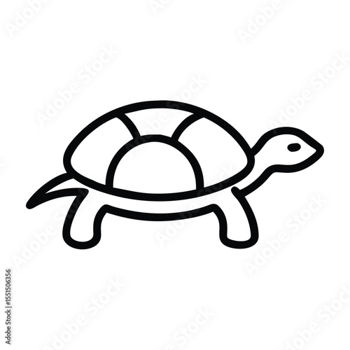 Turtle outline drawing vector illustration sea animal tortoise icon reptile marine wildlife aquatic simple line art