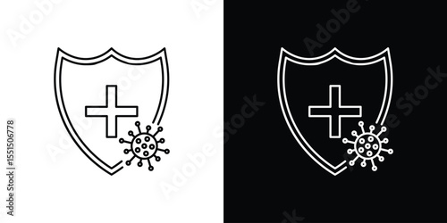 Shield virus icon vector, Symbol, logo illustrations