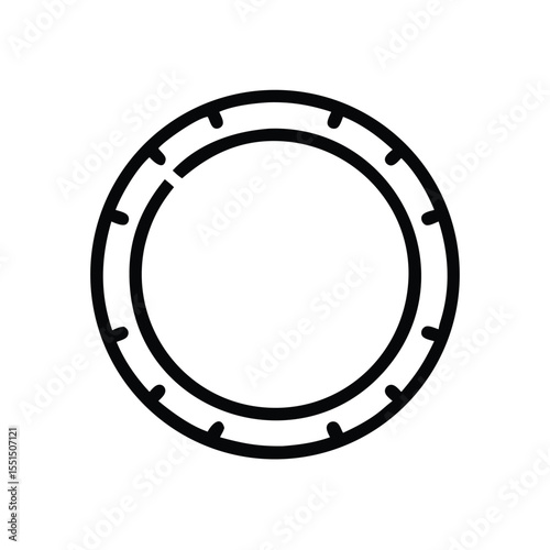 Outline vector graphic of a circular shape with segmented edge design for creative projects and design needs