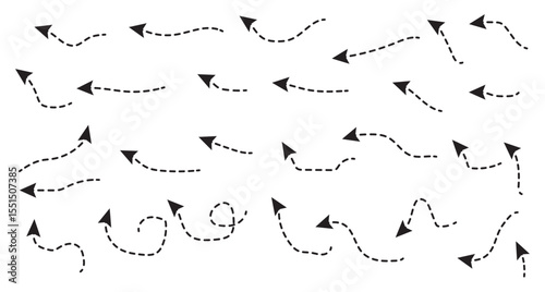 Curved arrows set for business plan, presentation and education. Sign, Symbol, Hand drawn arrow collection.