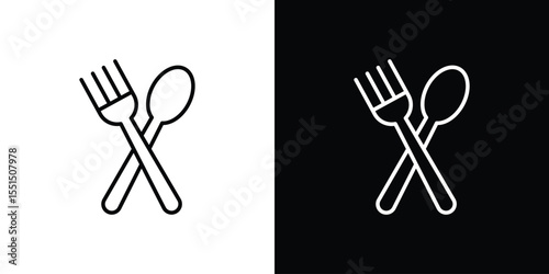 Spoon and Fork icon vector, Symbol, logo illustrations