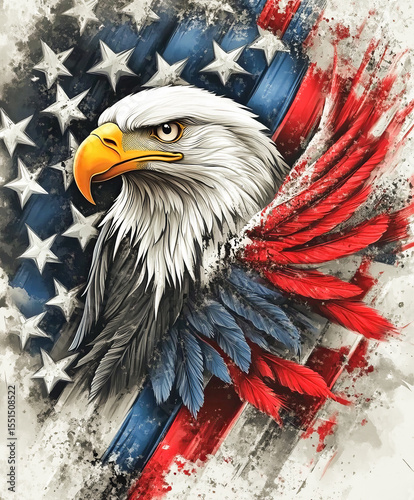 American Bald Eagle Patriotic 4th of July