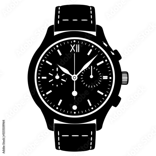 wrist watch isolated on black