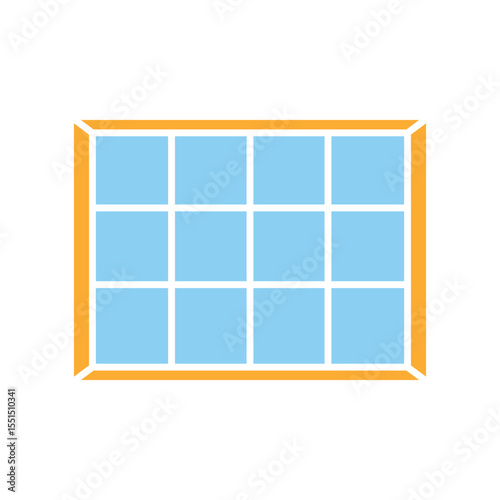 window frame color flat icon for digital and print projects. Construction Elements.