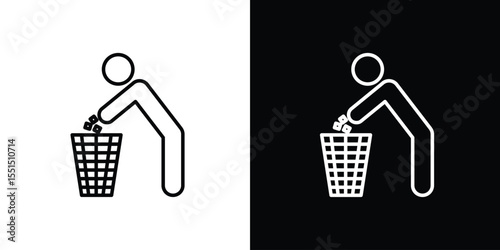 Waste Bin icon vector, Symbol, logo illustrations
