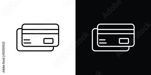 Credit card icon vector, line outline icon