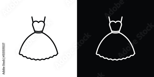 Dress icon vector, line outline icon