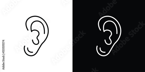 Ear icon vector, line outline icon
