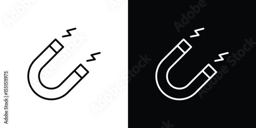 Magnet icon vector, line outline icon