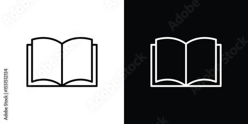 open book icon vector, line outline icon