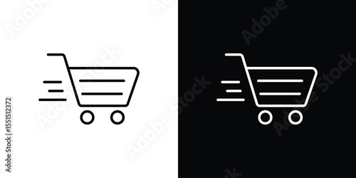Shopping basket icon vector, line outline icon