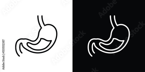 Stomach icon vector, line outline icon