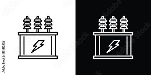 Transformer icon vector, line outline icon