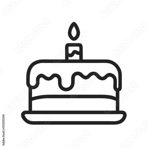 Cake birthday outline icon