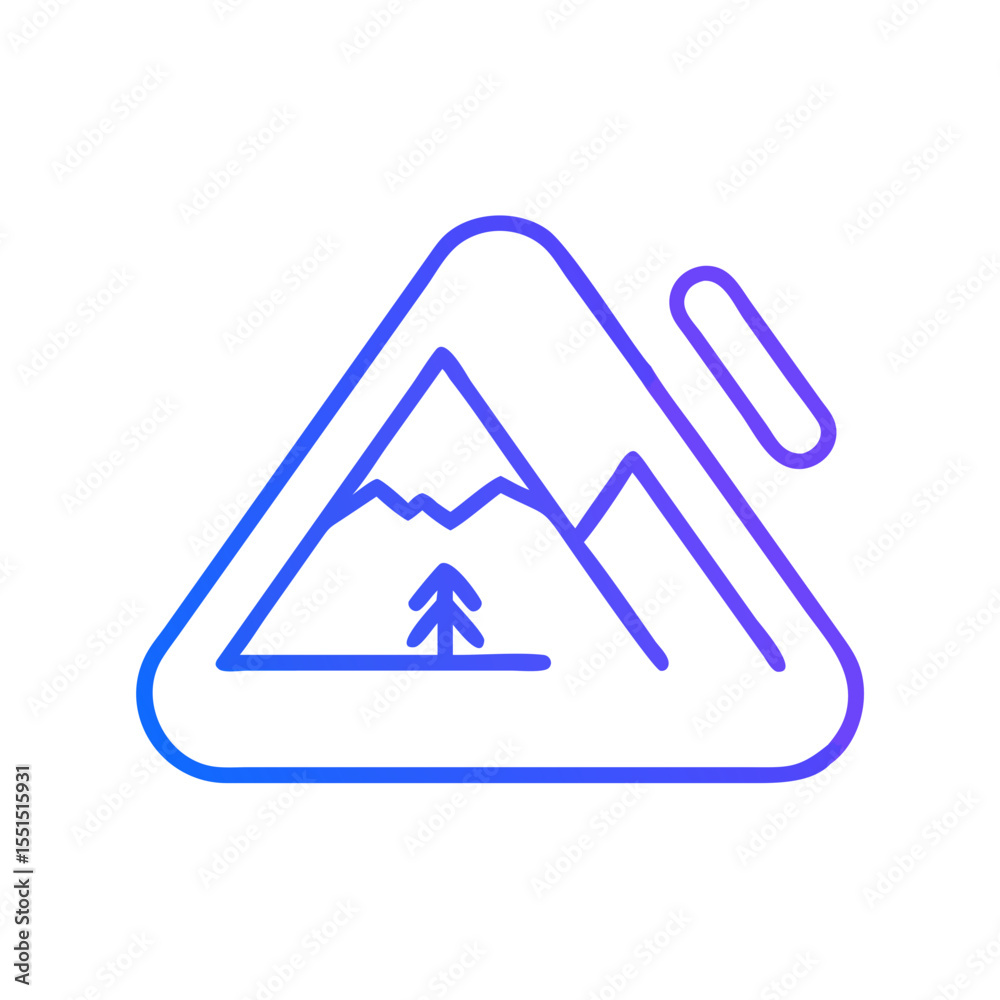 Mountain adventure outline icon Mountain adventure outline icon