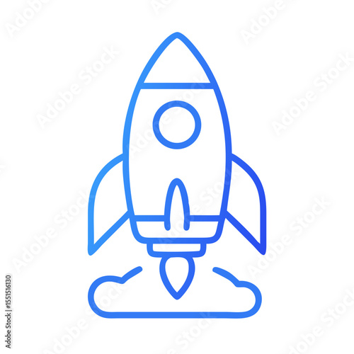 Rocket startup outline icon