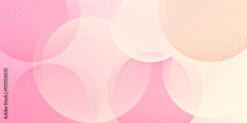 Minimalist banner background, pastel colorful, pink and yellow gradations. Circle effect style geometric, abstract background. Eps 10.