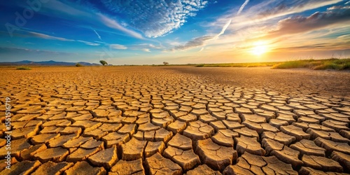 parched ground with dry cracked earth, desert landscape, arid environment