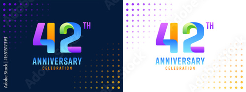42th anniversary background, colorful for events, moments and business