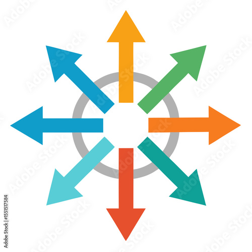 modern arrow icon set different directions whit