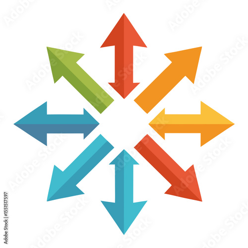 modern arrow icon set different directions whit